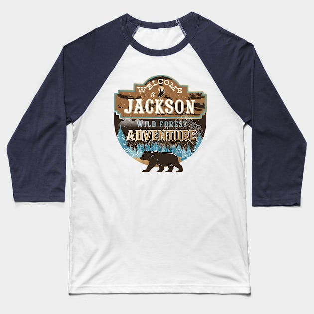 Welcome to Jackson Wyoming Adventure Lovers Baseball T-Shirt by Meryarts